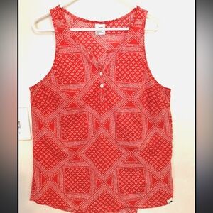 The North Face Womens Sleeveless Geometric Tunic Split V-Neck Tank Blouse Medium